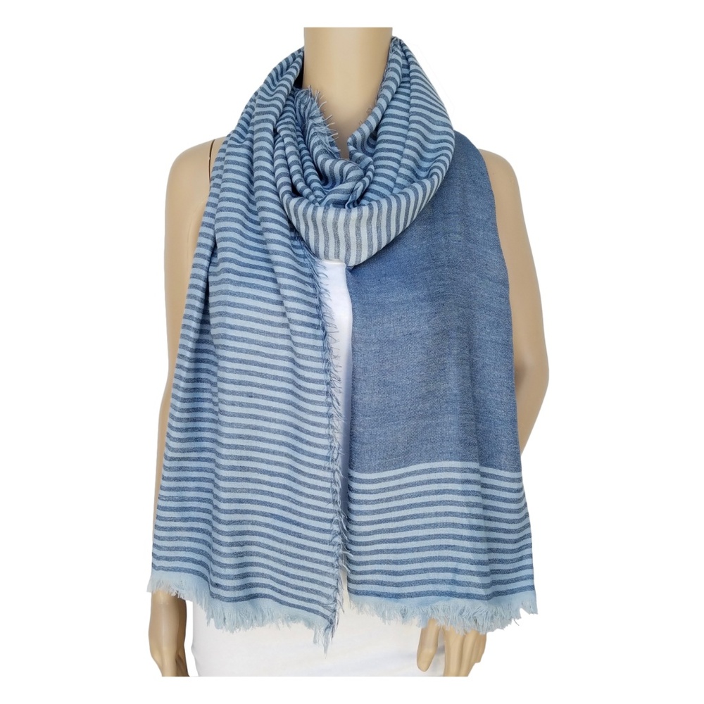 BLUE STRIPED FASHION SCARF